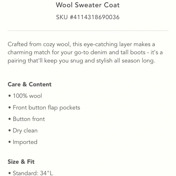 Anthropologie Wool Sweater Coat - Picture 3 of 12